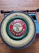 Antique Simplex Portable Typewriter - MODEL "D" VERY RARE with Original Box