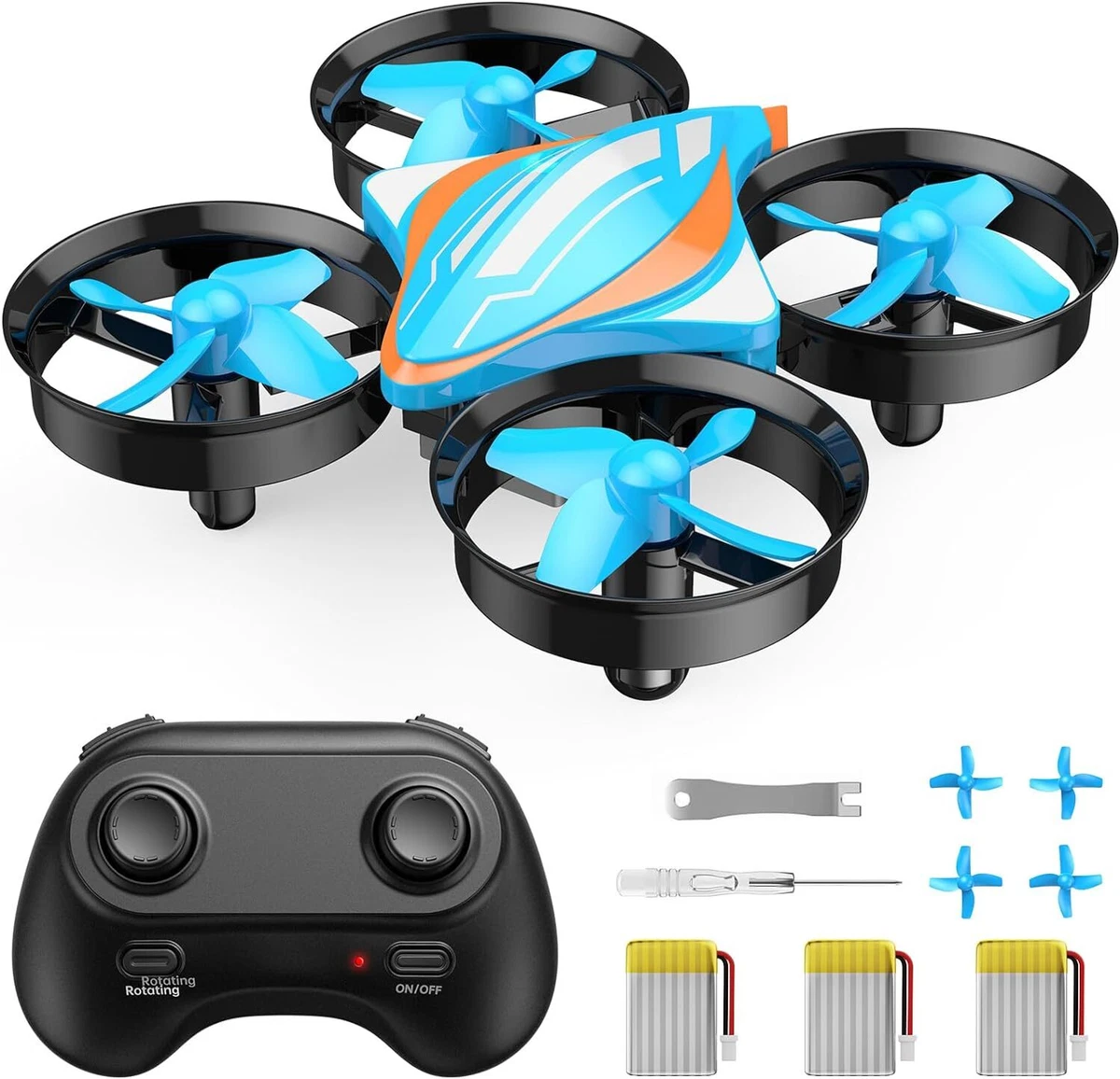 Mini Drones for Kids and Adults ORVINA OV 18 Small Remote Blue Orange