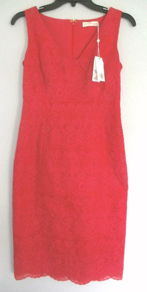 NWT Tory Burch Cameron Scalloped Hem Lace Sheath Dress 2