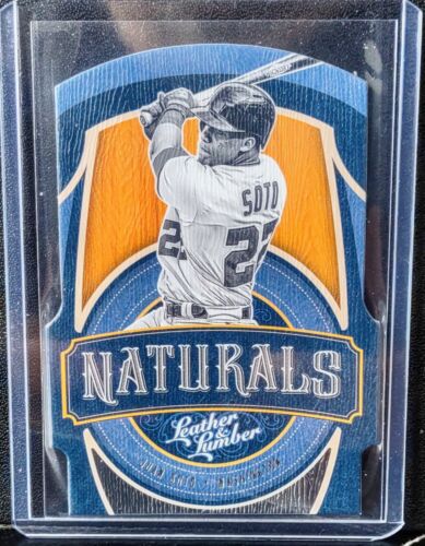 2019 Leaf Leather & Lumber Juan Soto Naturals Die-Cut #N-15 Washington Nationals - Picture 1 of 2