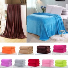 Solid Color Plush Diamond Throw Soft King Cozy Flannel Blanket Full Super Queen