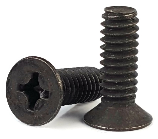 080 Black Oxide Phillips Flat Head Machine Screws 100 Degree Taper