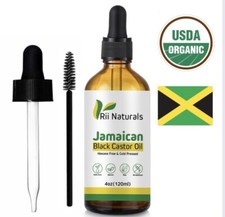 Jamaican Black Castor Oil Organic 100 Pure Hexane-Free Amber Glass Bottle 4 oz