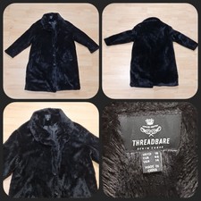 Threadbare Womens Fake Fur Coat Size 18 Button Up Fluffy Winter Autumn Eu 46