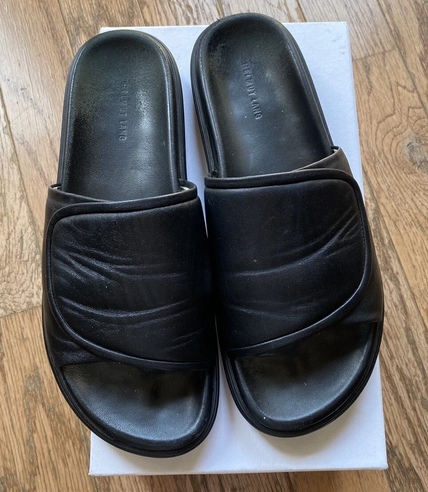 Helmut Lang Zapatos Negro Nappa Slides Sandalias Excelente Estado Usado Talla 40 Foto 3 de 4