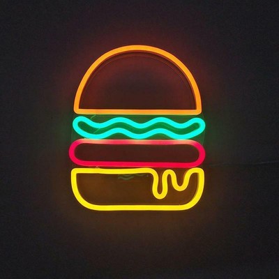 32''x26'' Hamburger Flex LED Neon Sign Light Party Gift Shop Artwork Poster Décor