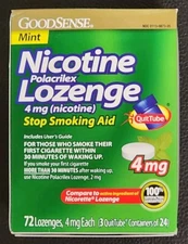 GoodSense Nicotine Polacrilex Lozenge 4 mg Mint 72 Count Stop Smoking Aid 06/25