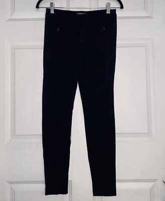 black skinny cigarette trousers Vince Black Skinny Low Rise Cigarette Pants Size 4 Flat Front Faux Pockets