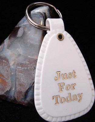 NARCOTICS ANONYMOUS NA White Welcome KEY TAG Just For Today Token