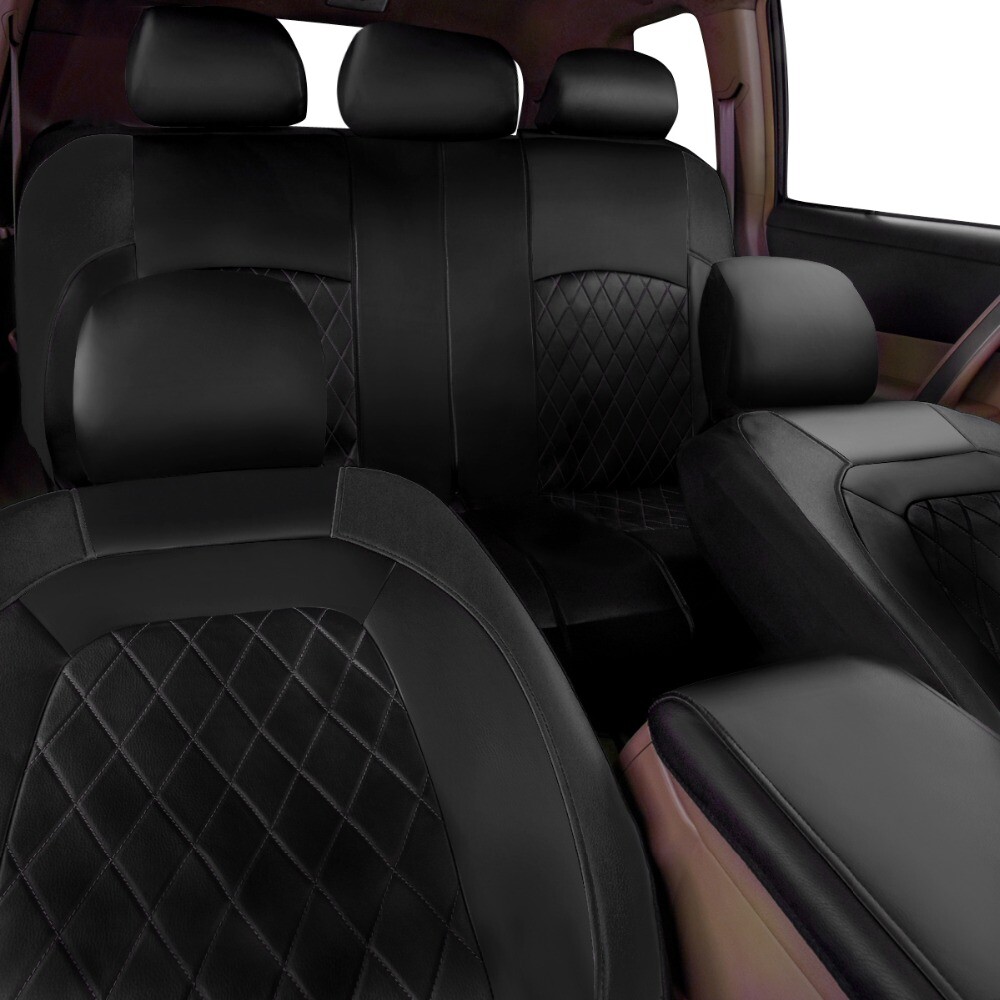 Seat Covers Car Full Set Front Rear Chair Cushions Protection PU Leather 9Pcs
