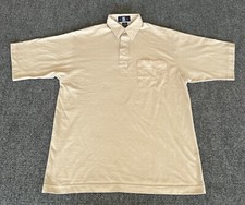 Oak Creek Mens M VTG 80s 90s Pocket Polo Shirt Beige Basic Minimalist