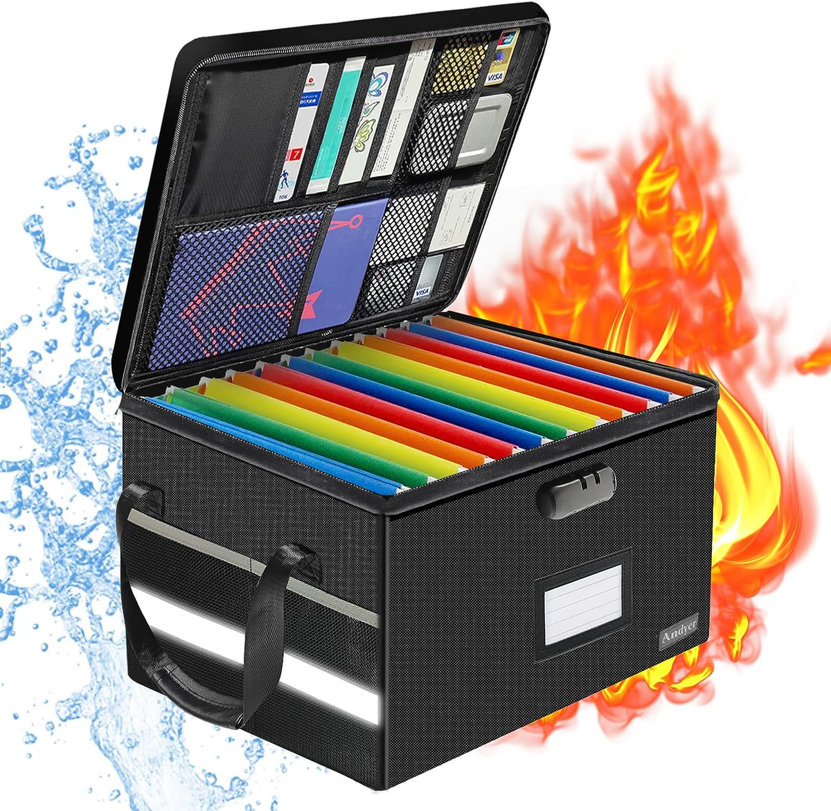 Fire Proof File Box For Documents ENGPOW File Box With Lock, Fireproof ...