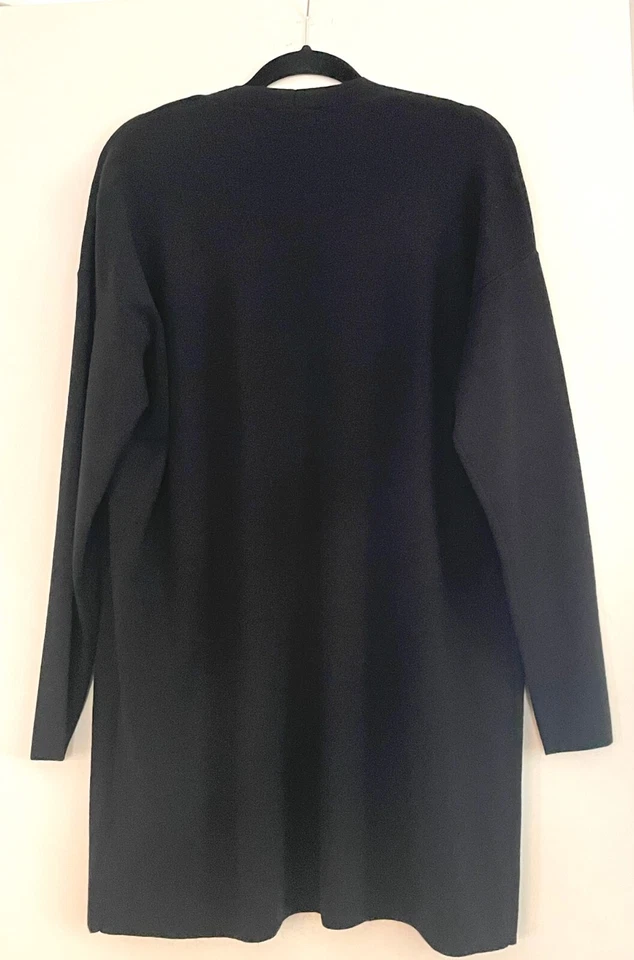 Suéter cárdigan Express para mujer negro claro delantero abierto nuevo con etiquetas, talla XS-S Foto 2 de 2