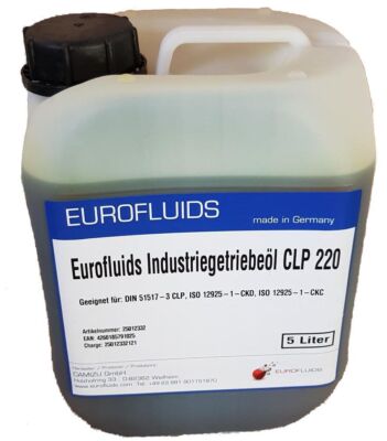 Eurofluids Industriegetriebeöl CLP 220 DIN 51517-3 Getriebeöl ISO VG 220 | 5 ltr