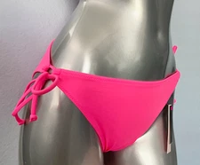 Victorias Secret Nwt Shocking Pink Side String Tie Malibu Swim Bikini Bottom