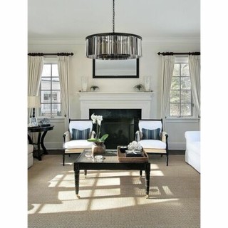 Crystal Chandelier Light Fixture Matte Black Foyer Living Room Dining Room 43"