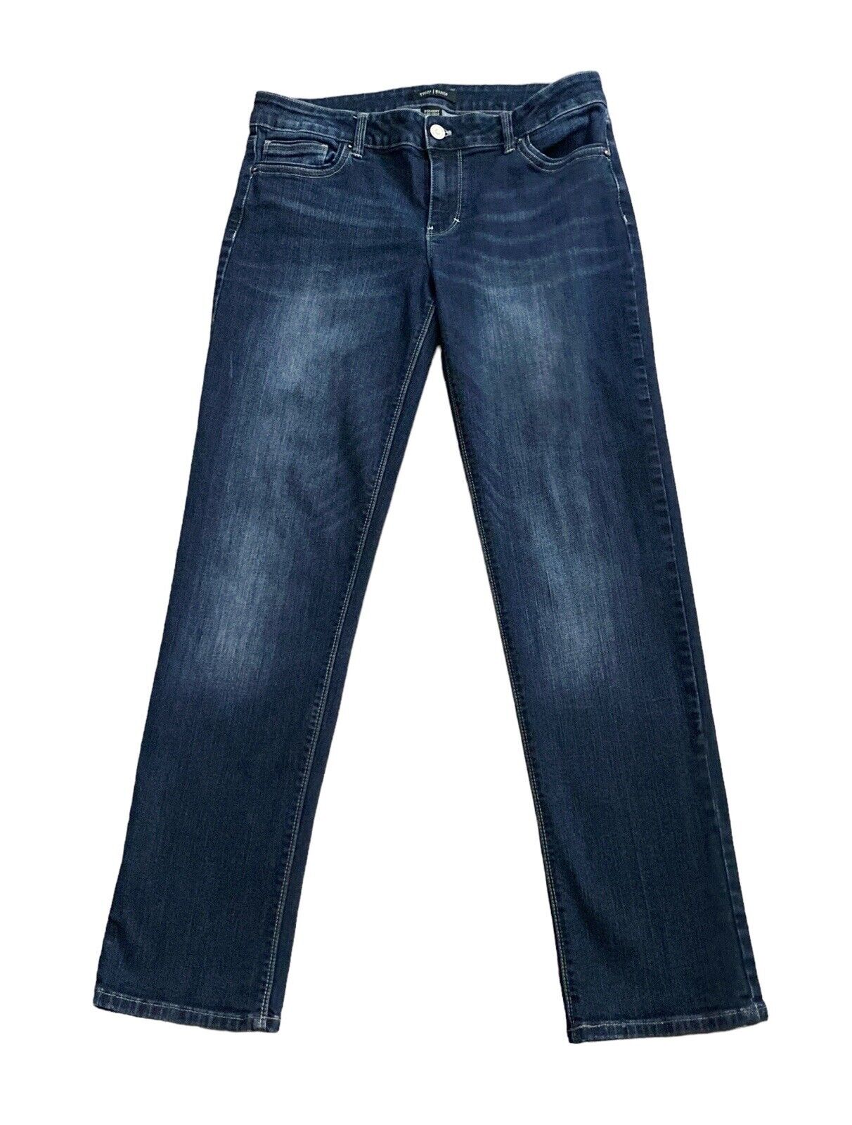 WHITE HOUSE BLACK MARKET Womens Size 6 Straight Leg Crop Blue Jeans 29" Inseam