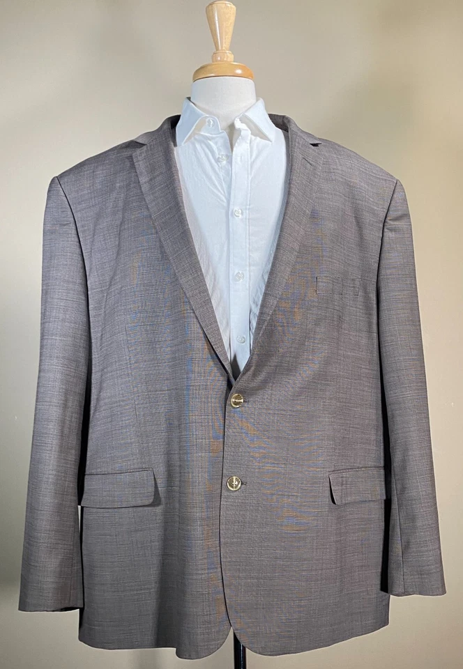 Linea Uomo Performance Stretch Wool Suit 58L Jacket 55x30 Pants 2-Btn/Dk Taupe - Image 4 of 4