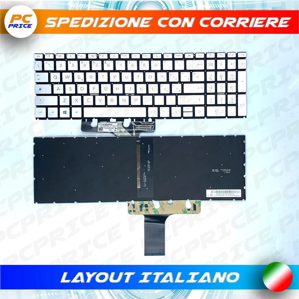 TASTIERA ORIGINALE HP PAVILION 15-EG 15-EH ARGENTO RETROILLUMINATA