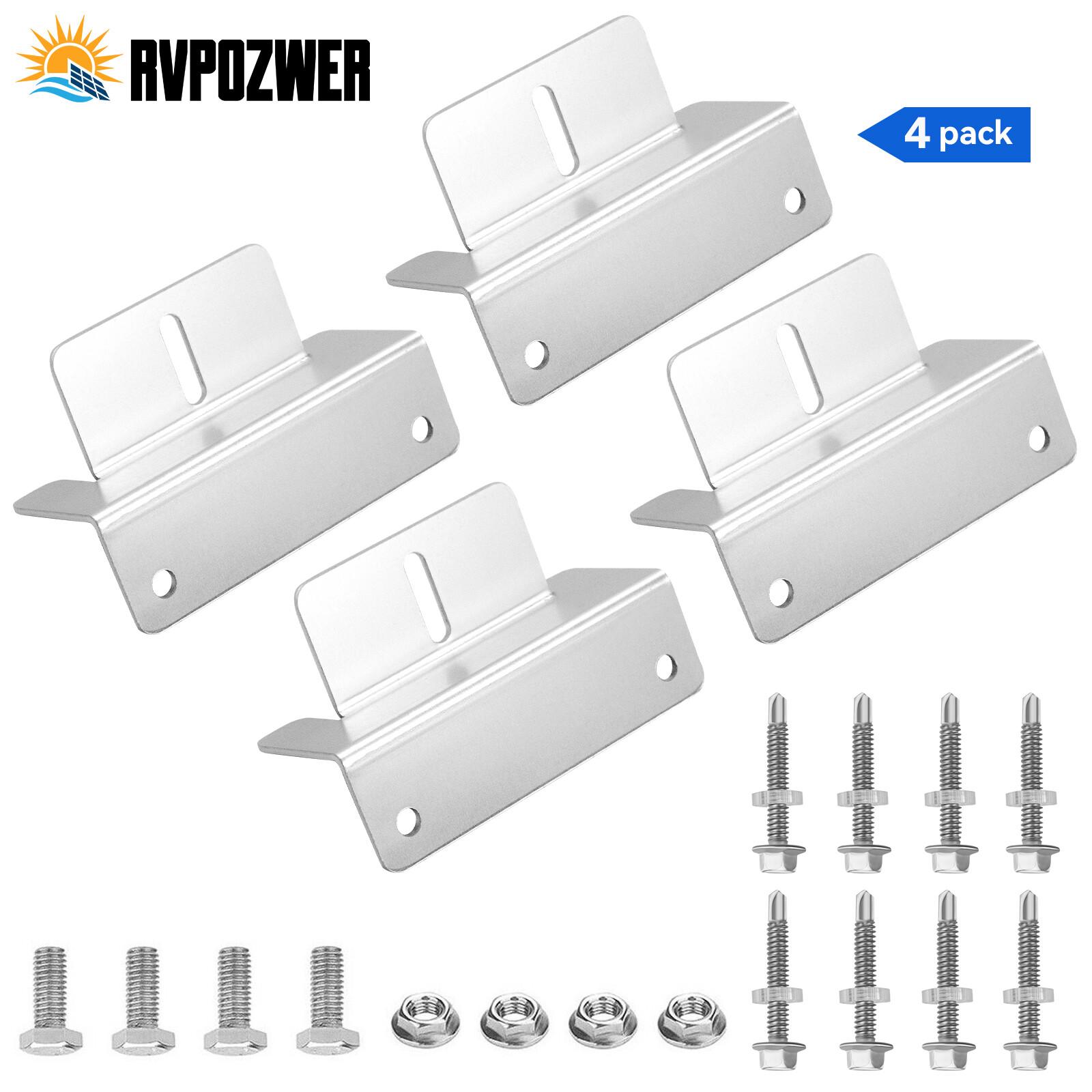 4/8/12/16PCS  Solar Panel Z Bracket Mounting Mounts Set Alum
