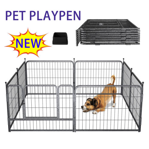 Metal Dog Playpen Foldable Puppy Exercise Pen Pet Fence for Medium/Large Animals