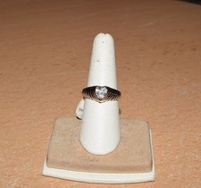 Super Cute Sterling Silver and Blue Stone Heart Ring Size 7.5