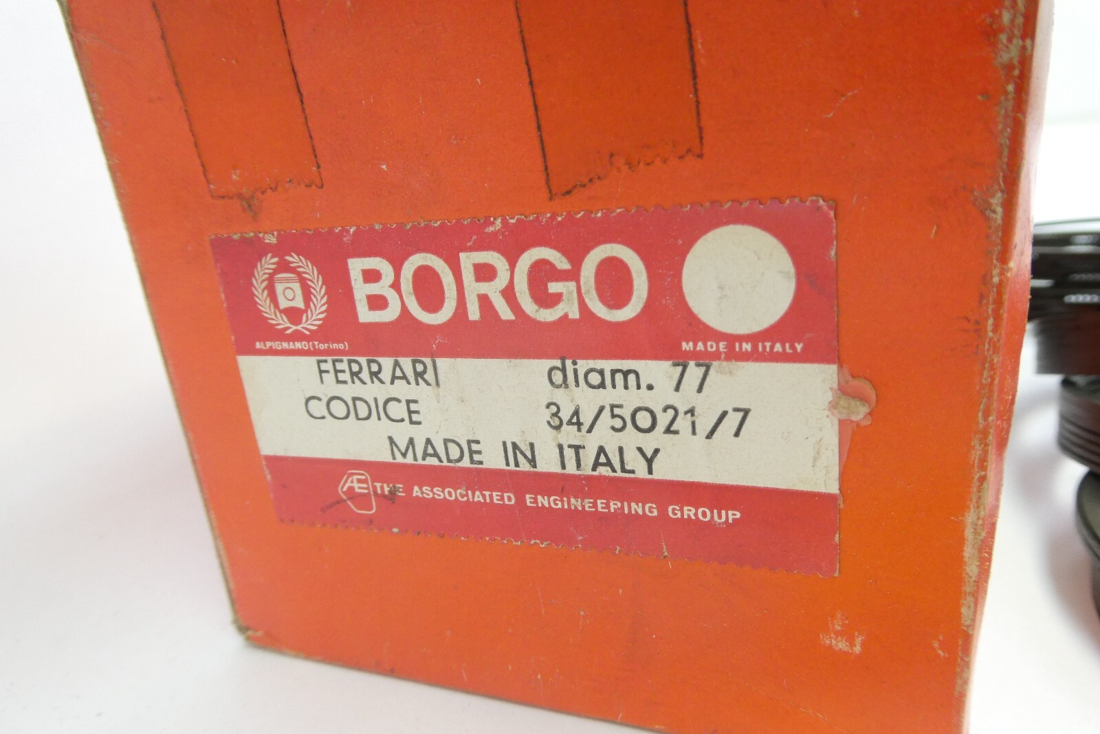 Codice Made in Italy Borgo Diameter 77 Ferrari Piston Oil Rings Parts in Box