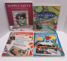 Lot of 4 Scrapbooking Books Supply Savvy Rubber Stamps 10 minute Pages 515 Ideas