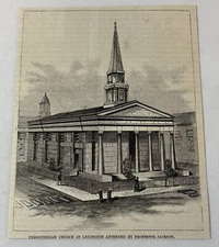1884 magazine engraving ~ PRESBYTERIAN CHURCH, Lexington, Virginia