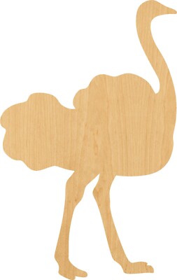 Ostrich Laser Cut Out Wood Shape Craft Supply - Woodcraft Cutout