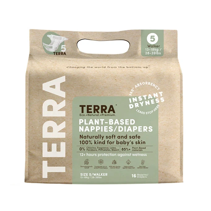 Terra Organics Diapers Size 5 Walker 16 ea (Pack of 8)