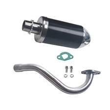 Black 3/4" Threaded Aluminium Exhaust Muffler Kit For 212cc GX200 GX160 Go Kart