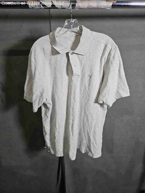 Tommy Bahama Men's Gray Heathered 100% Cotton Short Sleeve Polo Shirt Sz L