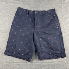 Old Navy Shorts Mens 32 Blue Flamingo Pattern Ultimate Slim Fit Zipper Cargo