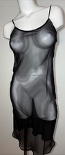 Victoria  s Secret Vintage Y2K Black Sheer Mesh Chemise Long Nightgown Sz S NWT