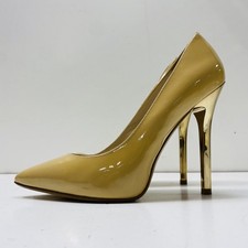 Michael Kors donna decolte 7,5 beige vernice pelle tacco 7,5