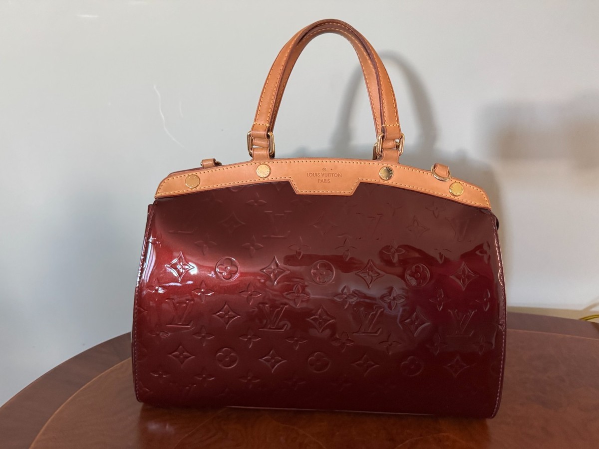 Louis Vuitton Brea MM Amarante Leather Monogram Vernis Bag | eBay