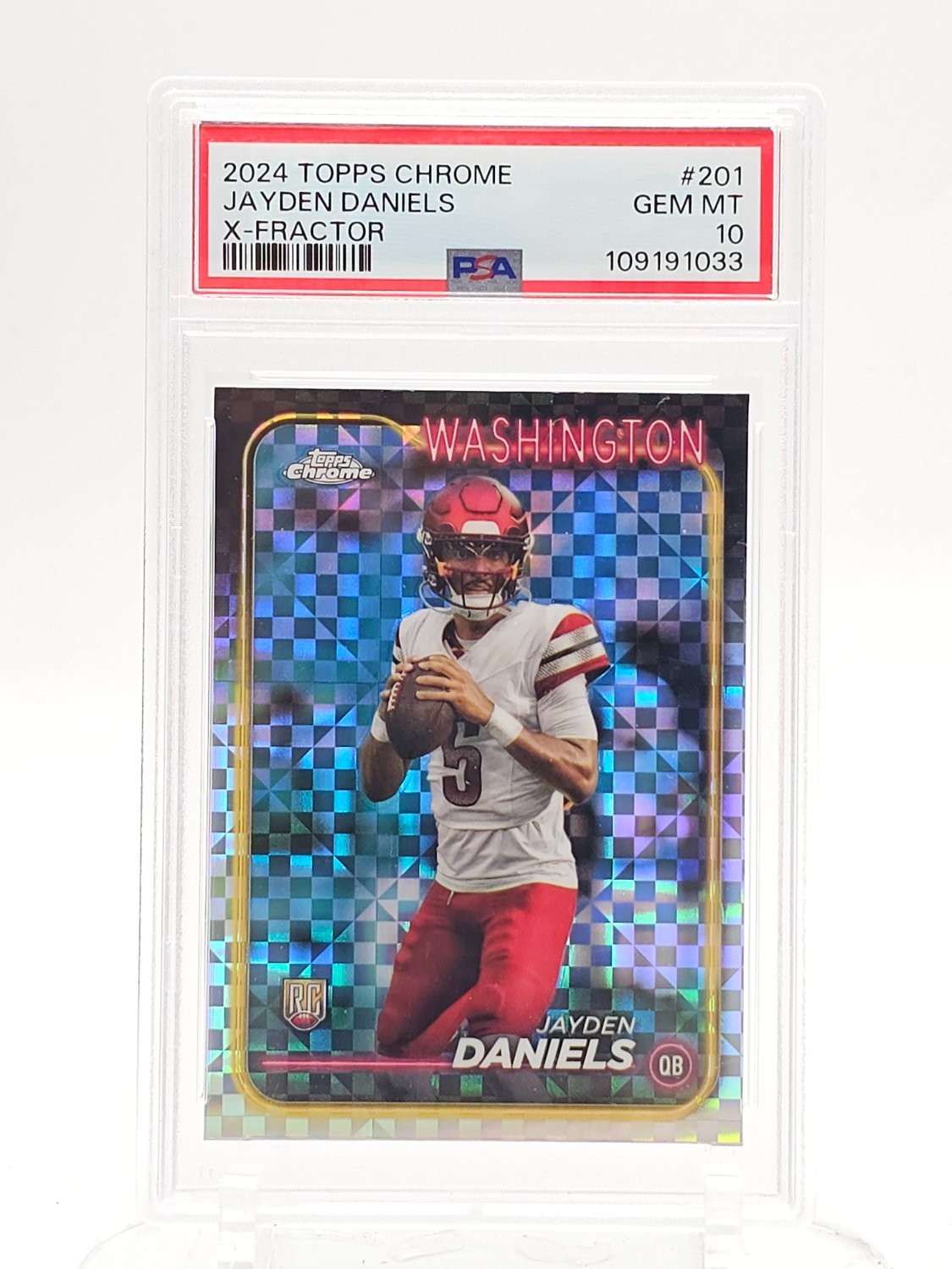 Jayden Daniels Topps Chrome #201 X-Fractor