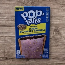 NEW KELLOGG’S FROSTED LEMON BLUEBERRY CRUMBLE POP TARTS 8 TOASTER PASTRIES