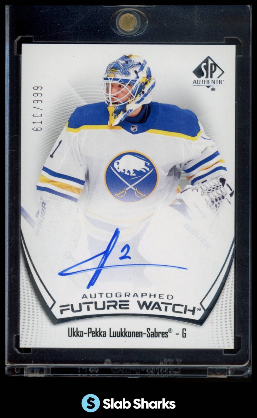 2021 SP AUTHENTIC #114 UKKO-PEKKA LUUKKONEN AUTO RC FUTURE WATCH ROOKIE /999