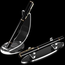 2 Pieces Acrylic Pen Holder Display Stand Pencil Display Holder Fountain Pen ...