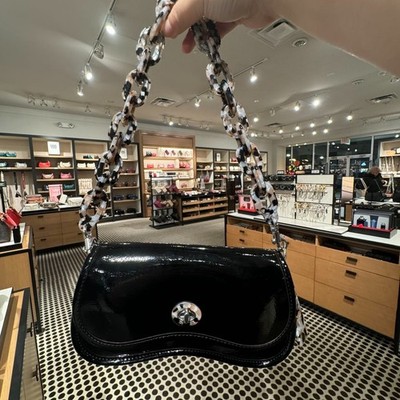 NWT Coach Wavy Dinky Bag In Crinkle Patent Coachtopia Leather