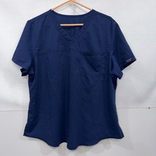 CHEROKEE WORKWEAR WOMENS NAVY BLUE SCRUBS TOP WW657 SZ Extra Large XL One Pocket