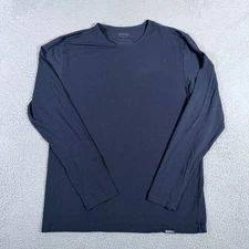 NoBull Shirt Mens Large Blue Active Long Sleeve Running Gym Stretch Modal