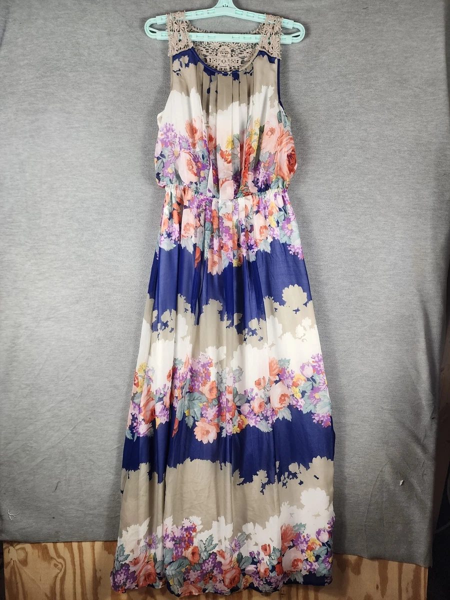 chinese dress ladies Jessica Simpson Womens Harmony Tiered Hi-lo Maxi Dress, Floral Burst main image 1