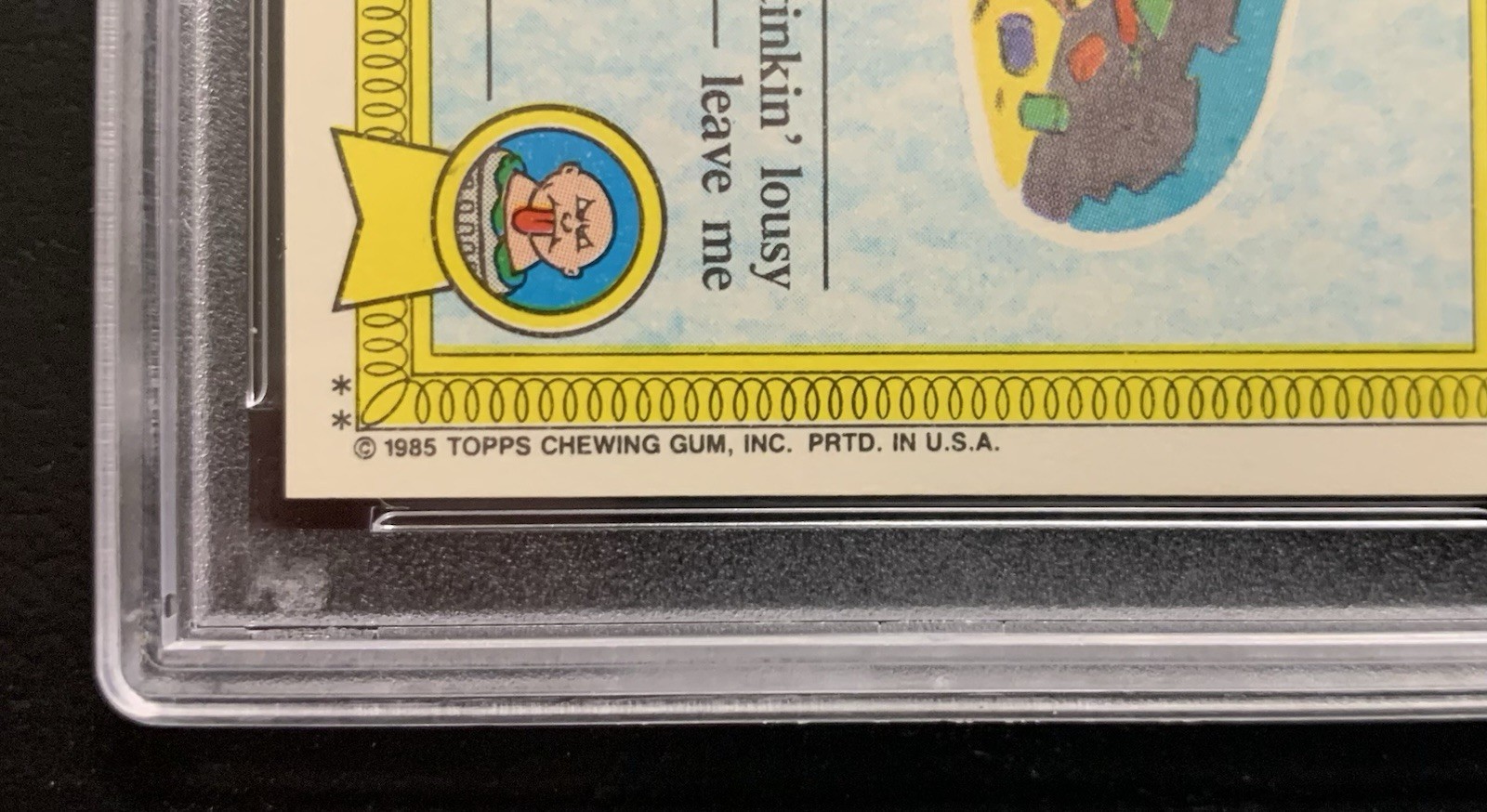 1985 Garbage Pail Kids OS1 Ailin’ Al 15a PSA 10 GEM MINT-RARE GLOSSY CARD!! TWT view 3