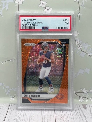 2024 Panini Prizm Caleb Williams Rookie RC Orange Disco Rookie #301 Bears PSA 7