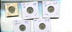 1940 - 1945 P D MERCURY HEAD DIME LOT OF 5 BU CH BU 5954T