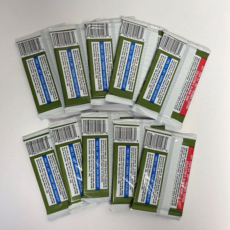 G.I. Tarjetas coleccionables oficiales Joe Hasbro vintage 1991 - Lote de 10 paquetes sin abrir Foto 2 de 4