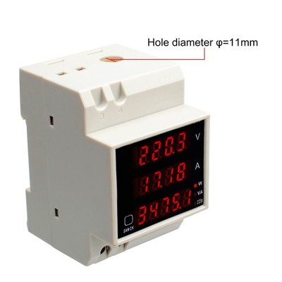 D52-2048 Din Rail LED Digital Voltmeter Ammeter Wattmeter Power Factor Detector